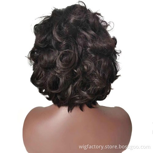 Wholesale lace line machine made 100% remy  wig, short cut cuticle aligned raw wigs
